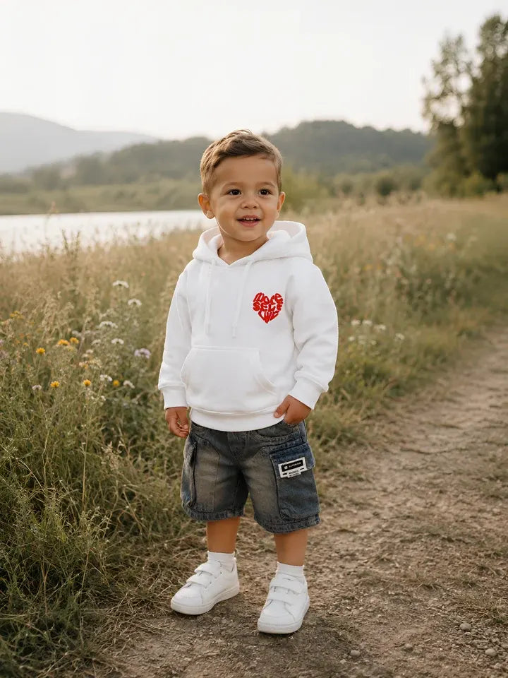 Hap & Hope Printed Cotton Hooded Sweatshirt for Boys