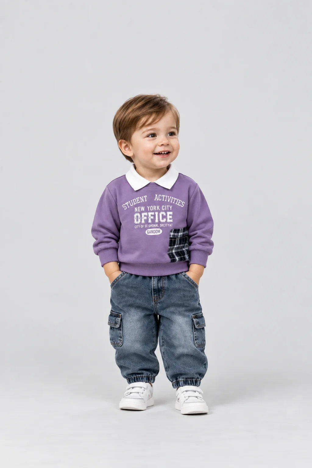 Hap & Hope  Printed Full Sleeve Cord Set For Boys