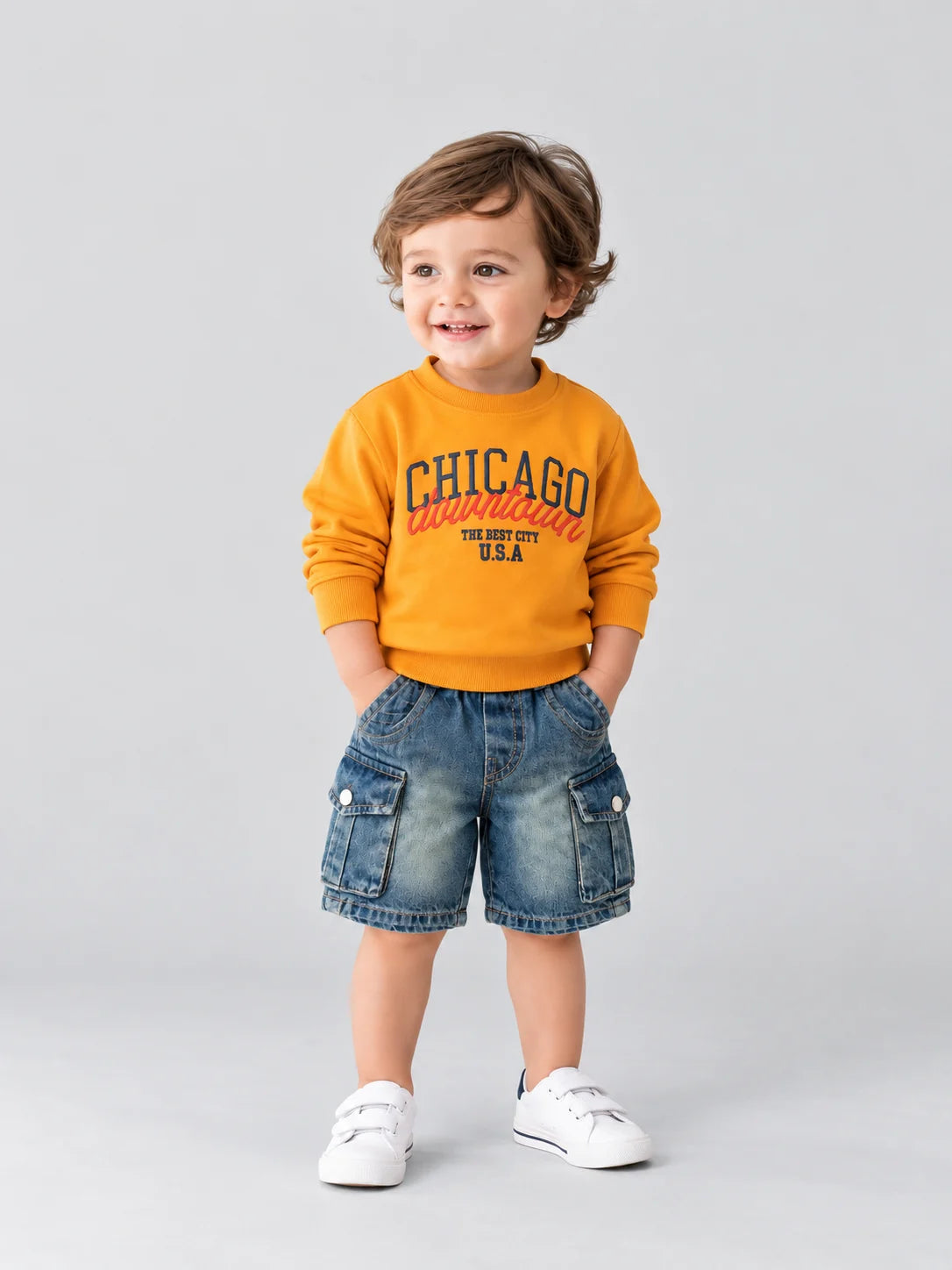 Hap & Hope  Printed Full Sleeve Cotton T-Shirt For Boys