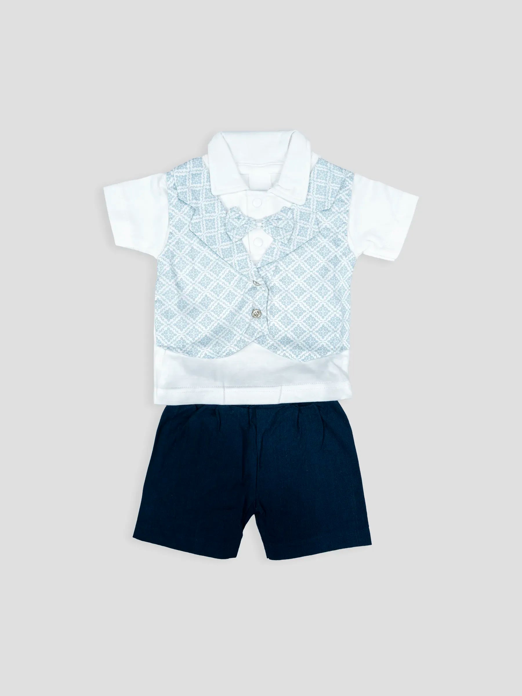 Hap & Hope   Printed Half Sleeve Party Wear Set For Baby Boy