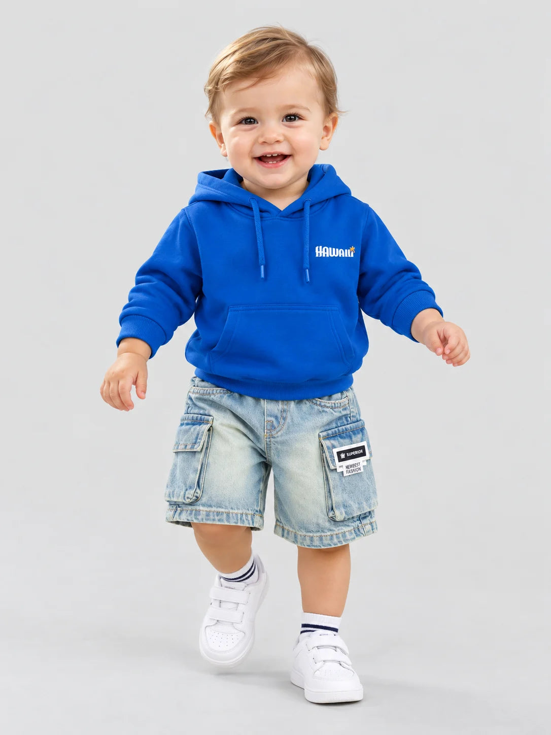 Hap &Hope Printed Hooded Neck Full Sleeve Cotton Sweatshirt for Boys