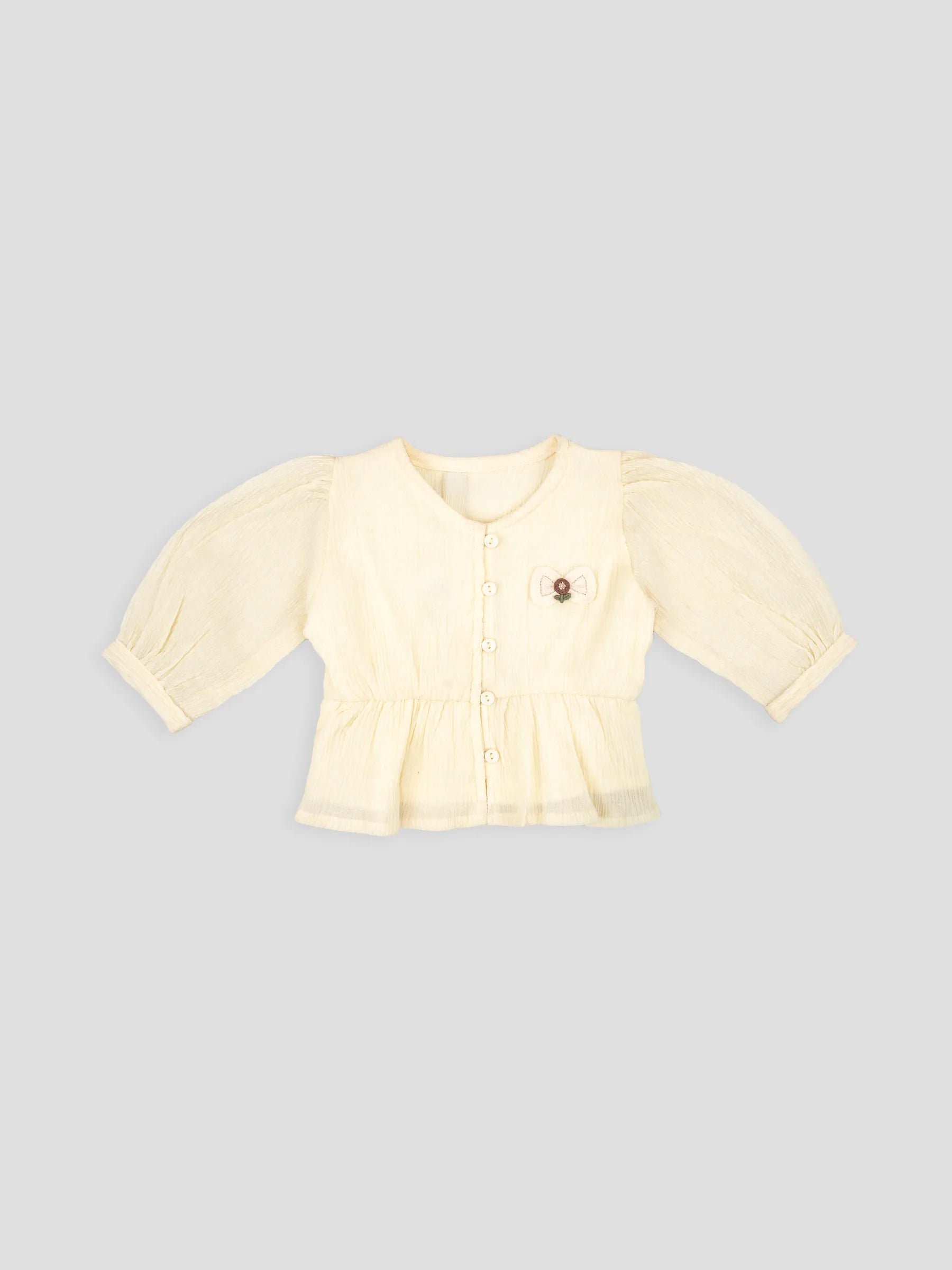 Hap & Hope  Printed Poly Cotton Half Sleeve Round Neck Top For Girls