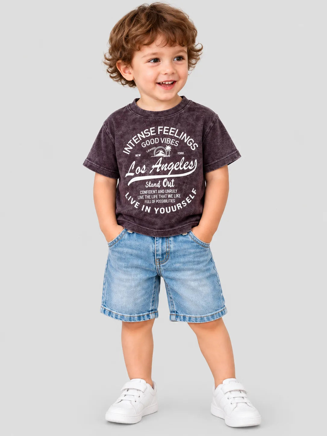Hap & Hope Printed Relaxed Fit Cotton Half Sleeve Round Neck T-Shirt for Boys
