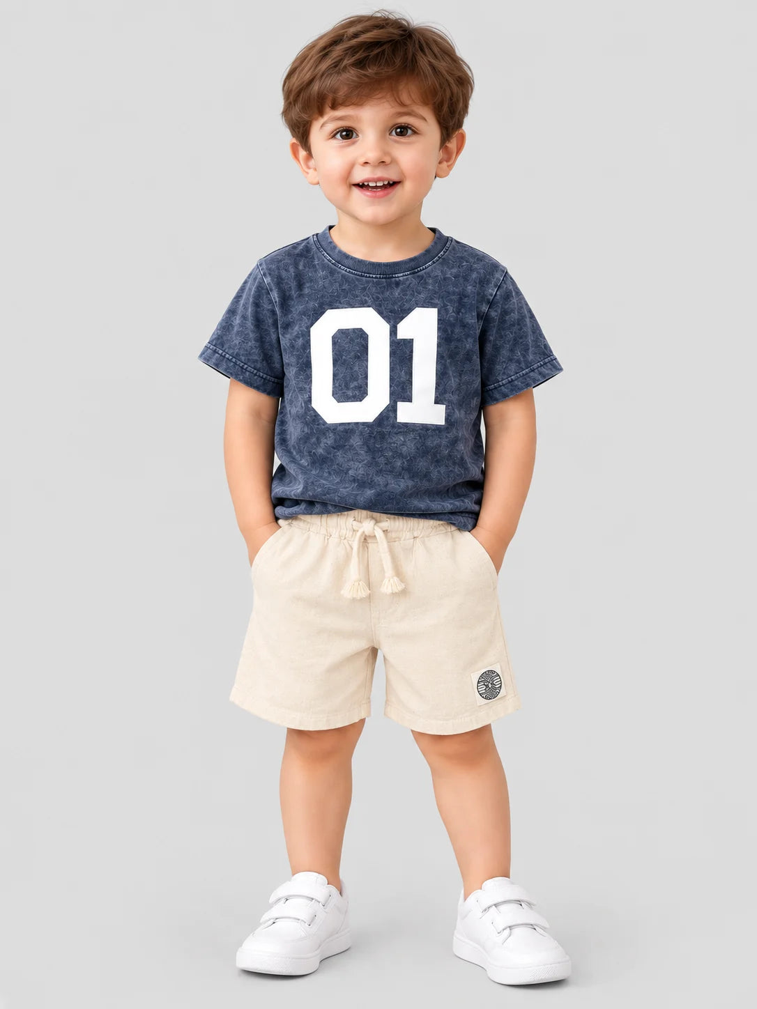 Hap & Hope Printed Round Neck  Half Sleeve Cotton T-Shirt for Boys