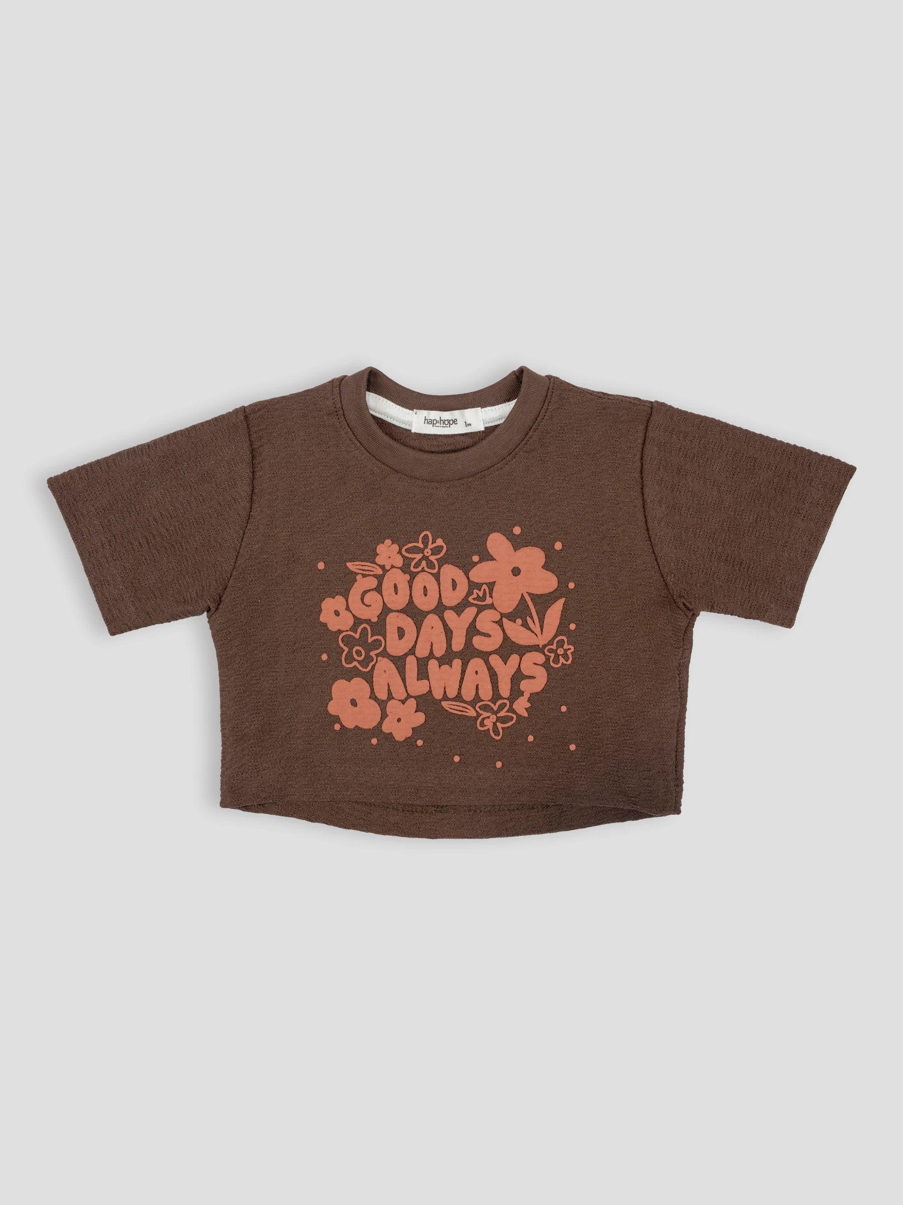 Hap&Hope Printed Round Neck Half Sleeve T-Shirt for Girls
