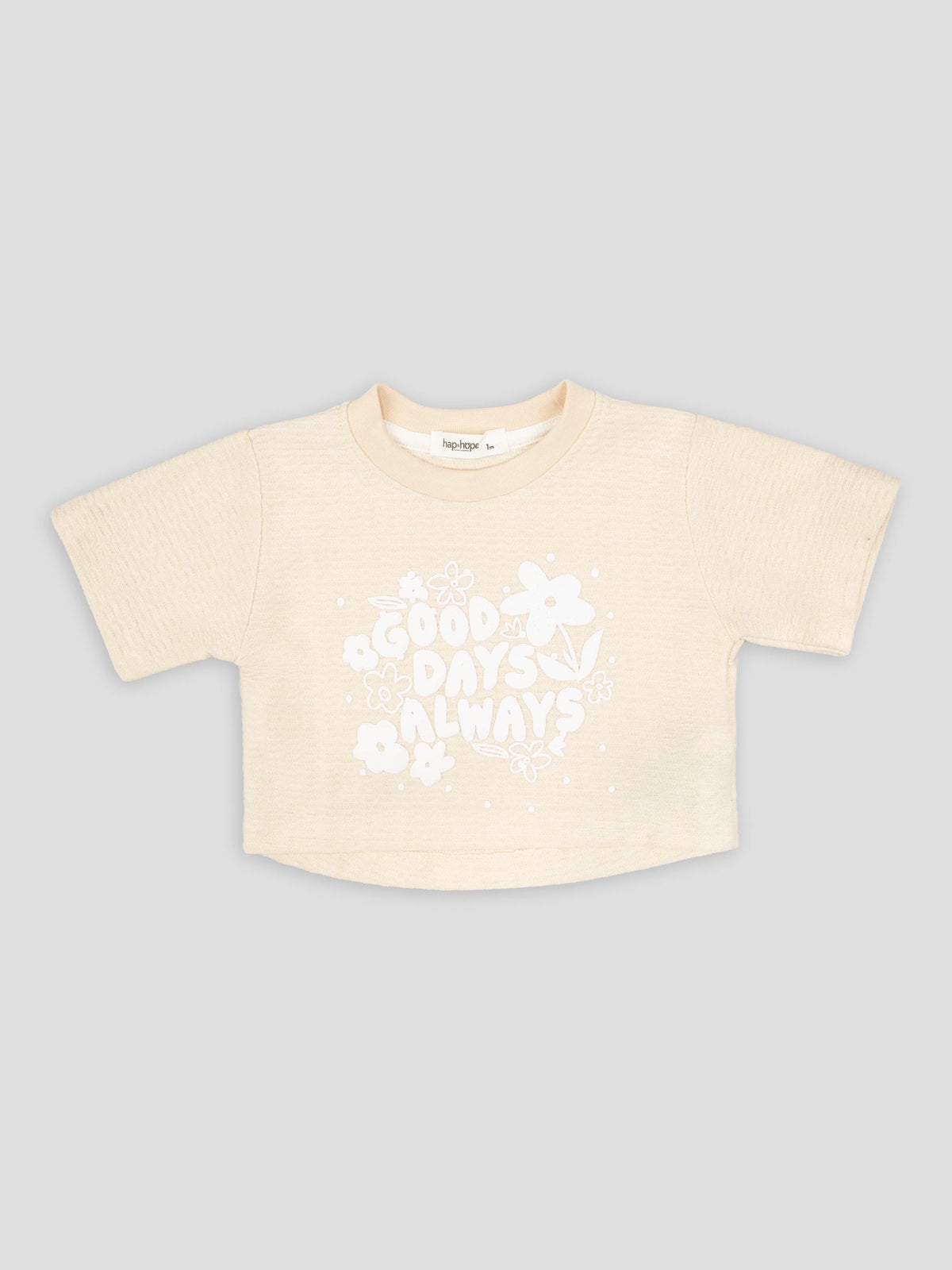 Hap&Hope Printed Round Neck Half Sleeve T-Shirt for Girls