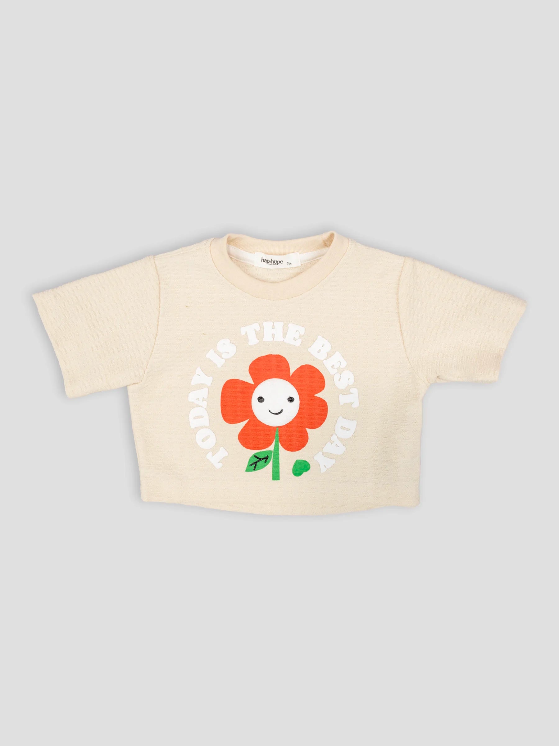 Hap&Hope Printed Round Neck Half Sleeve T-Shirt for Girls