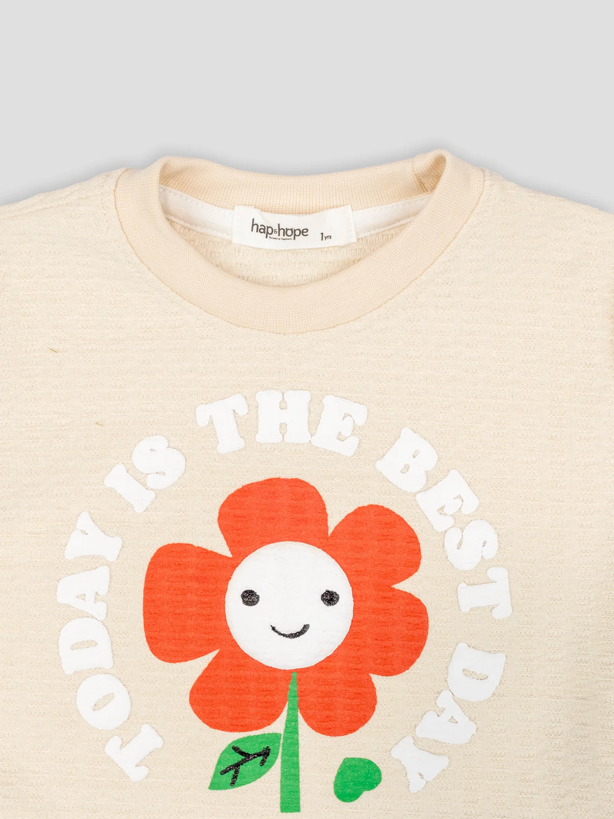 Hap&Hope Printed Round Neck Half Sleeve T-Shirt for Girls