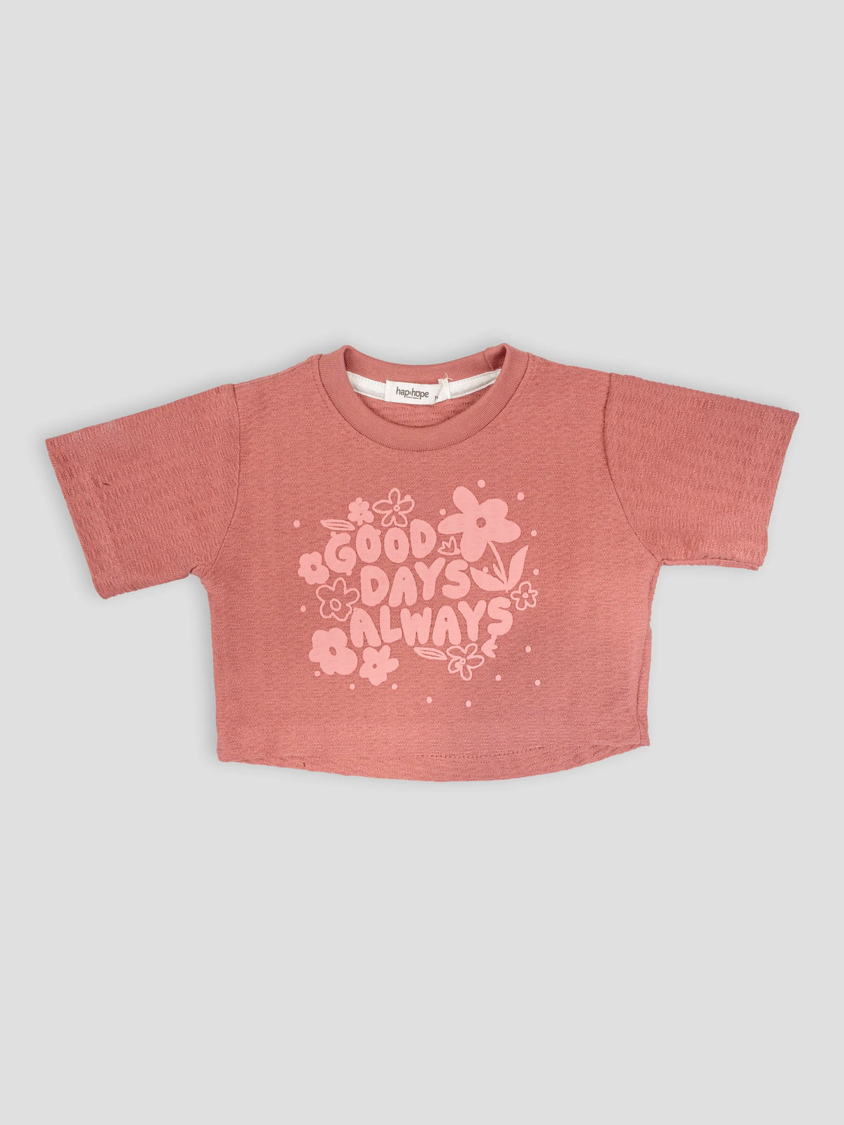 Hap&Hope Printed Round Neck Half Sleeve T-Shirt for Girls
