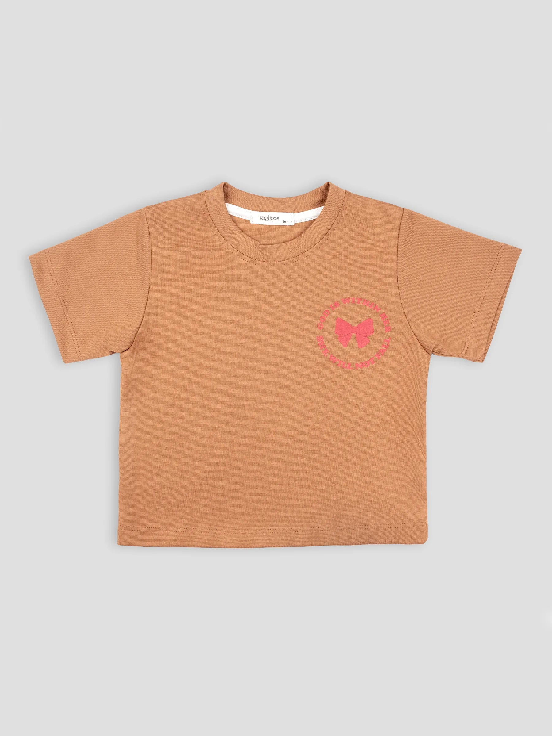 Hap&Hope Printed Round Neck Half Sleeve T-Shirt for Girls