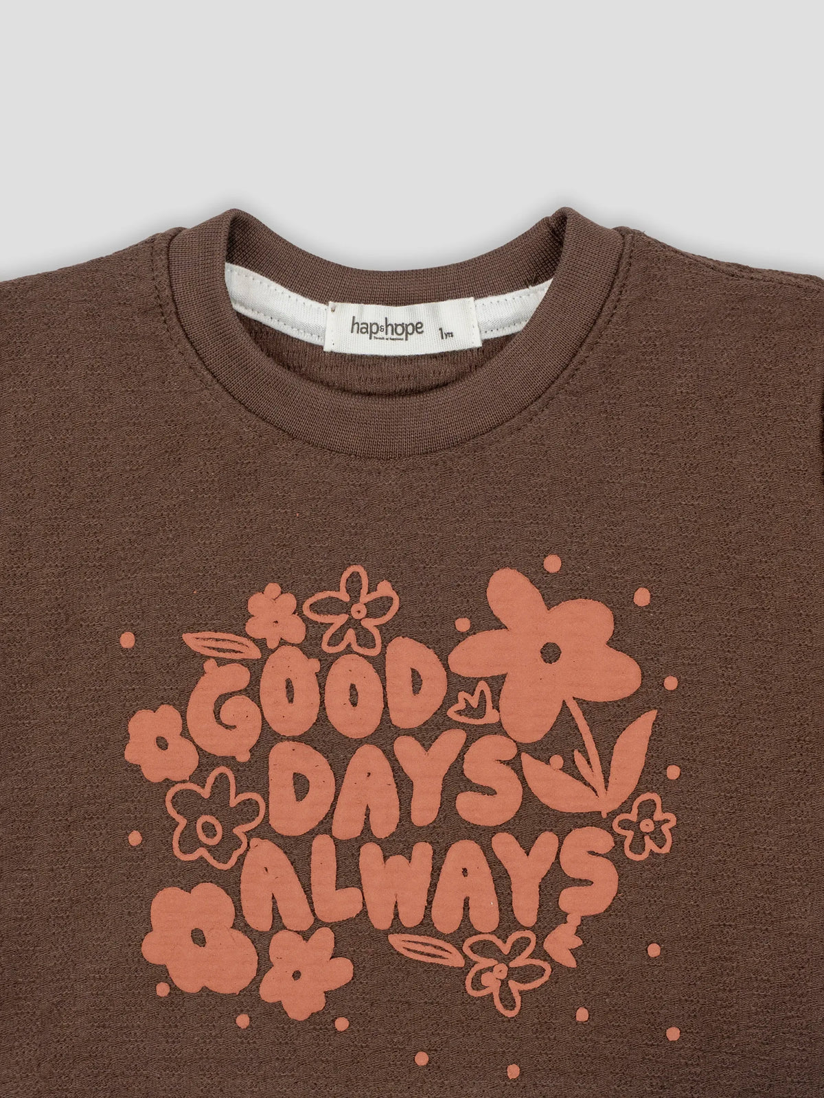Hap&Hope Printed Round Neck Half Sleeve T-Shirt for Girls
