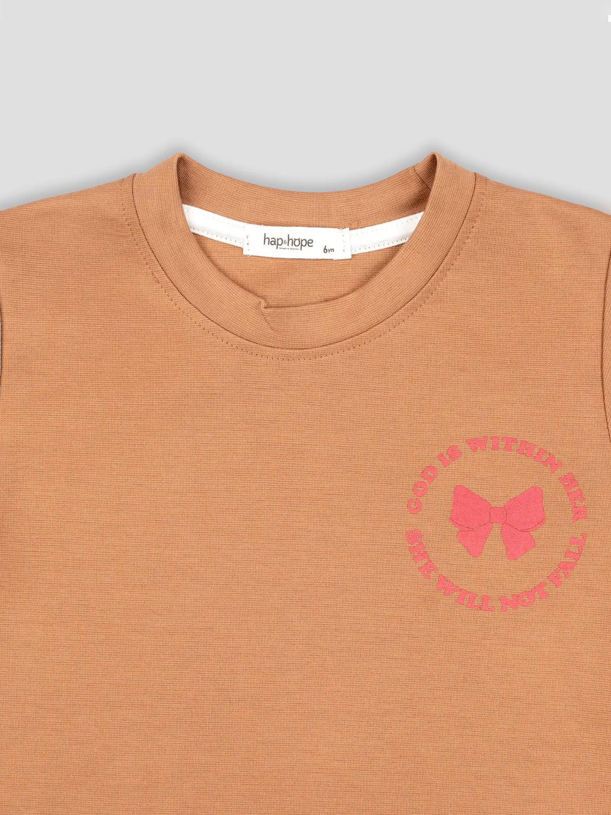 Hap&Hope Printed Round Neck Half Sleeve T-Shirt for Girls