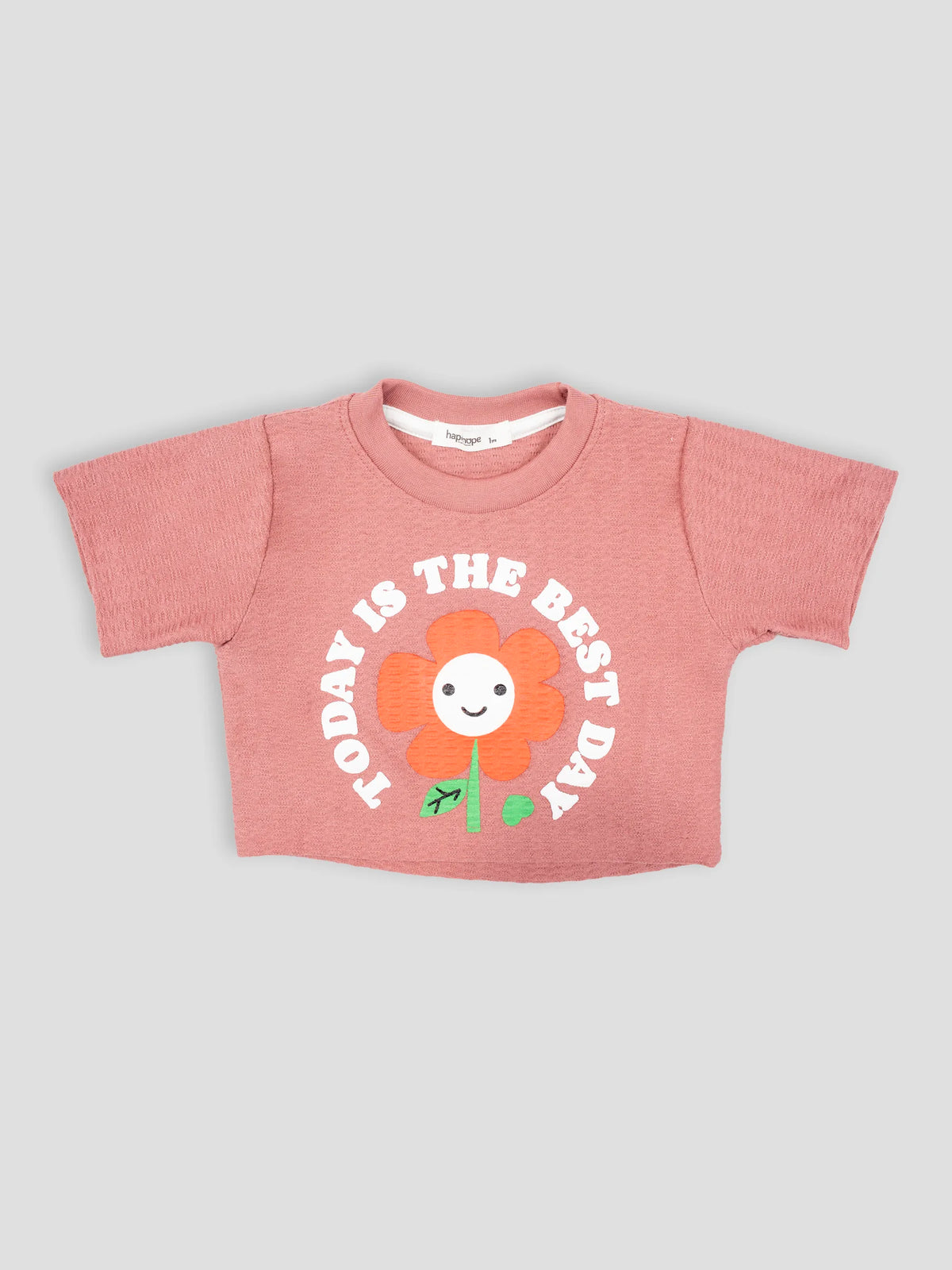Hap&Hope Printed Round Neck Half Sleeve T-Shirt for Girls