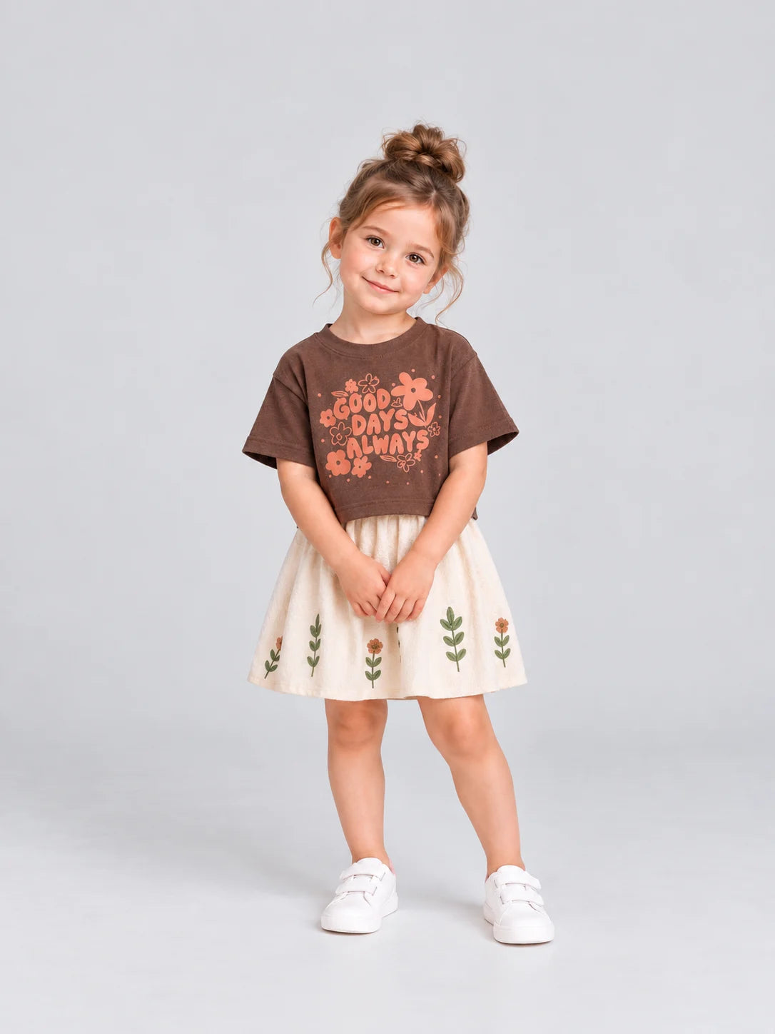 Hap & Hope Printed Round Neck Half Sleeve T-Shirt for Girls