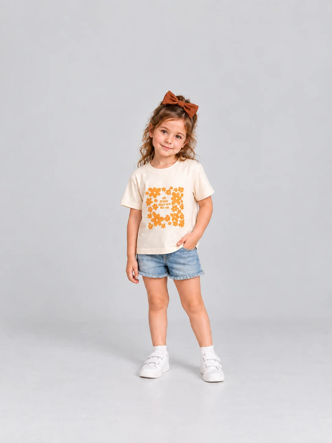 Hap & Hope Printed Round Neck Half Sleeve T-Shirt for Girls