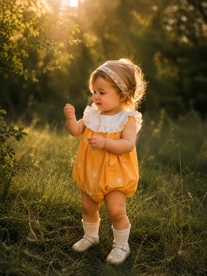 Hap & Hope  Printed Sleeveless Romper For Baby Girls