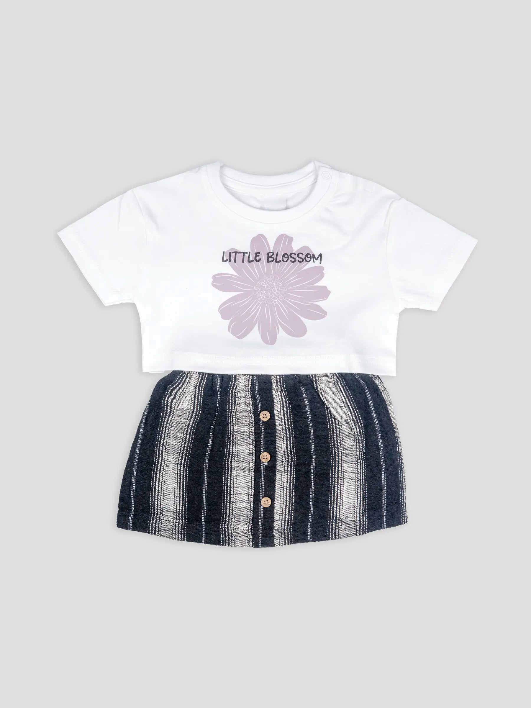 Hap & Hope  Printed T-Shirt & Skirt  For Baby Girls