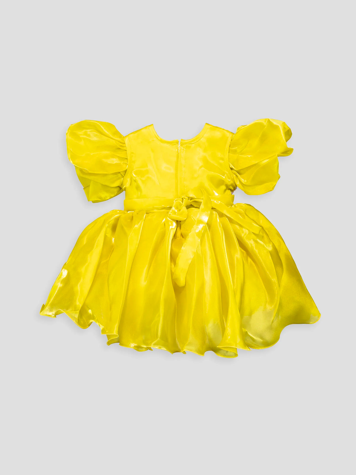 Hap & Hope Puff Sleeve Bow Detail Party Wear Frock For Girls