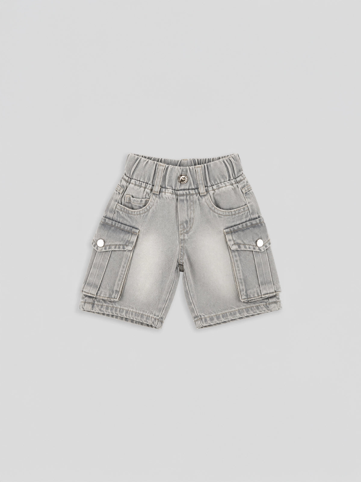 Hap & Hope  Relaxed Fit Denim Cargo Shorts with Flap Pockets for boys