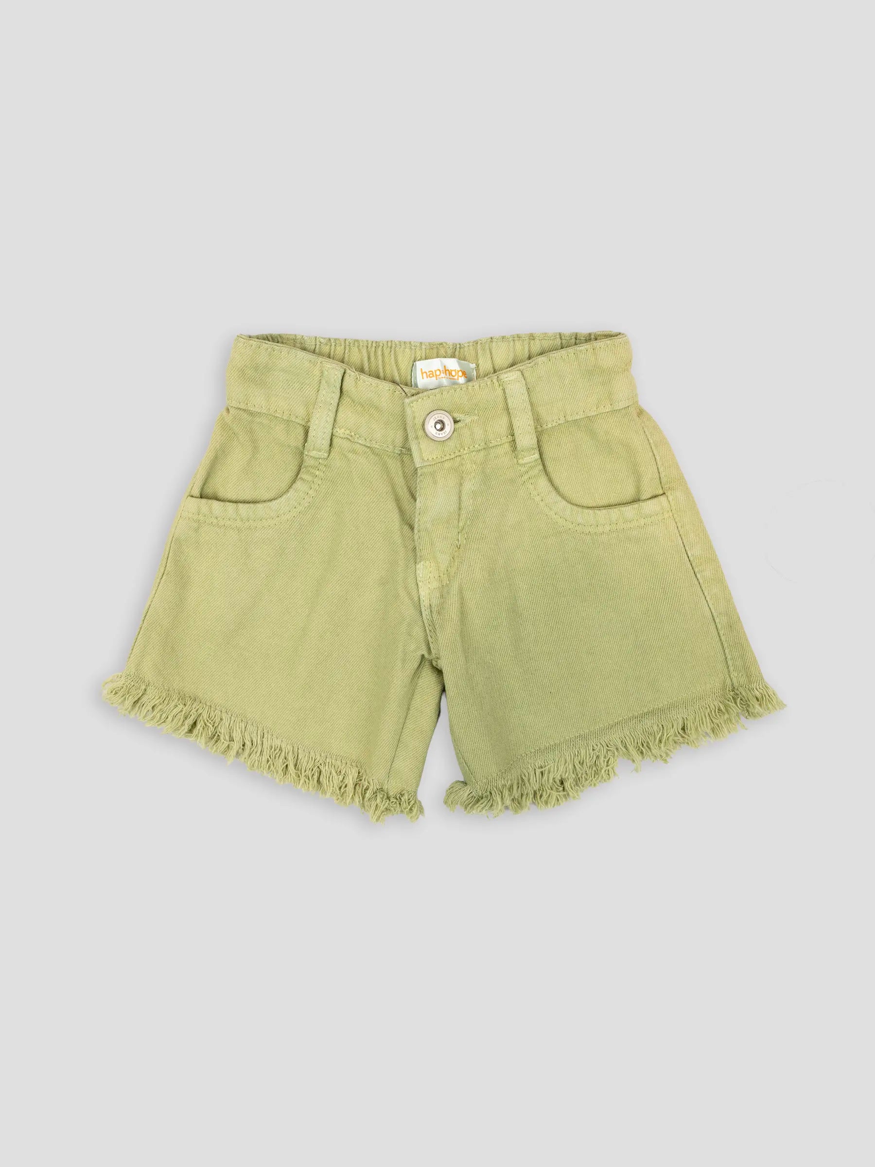 Hap & Hope  Relaxed Fit Frayed Hem Denim Shorts For Girls