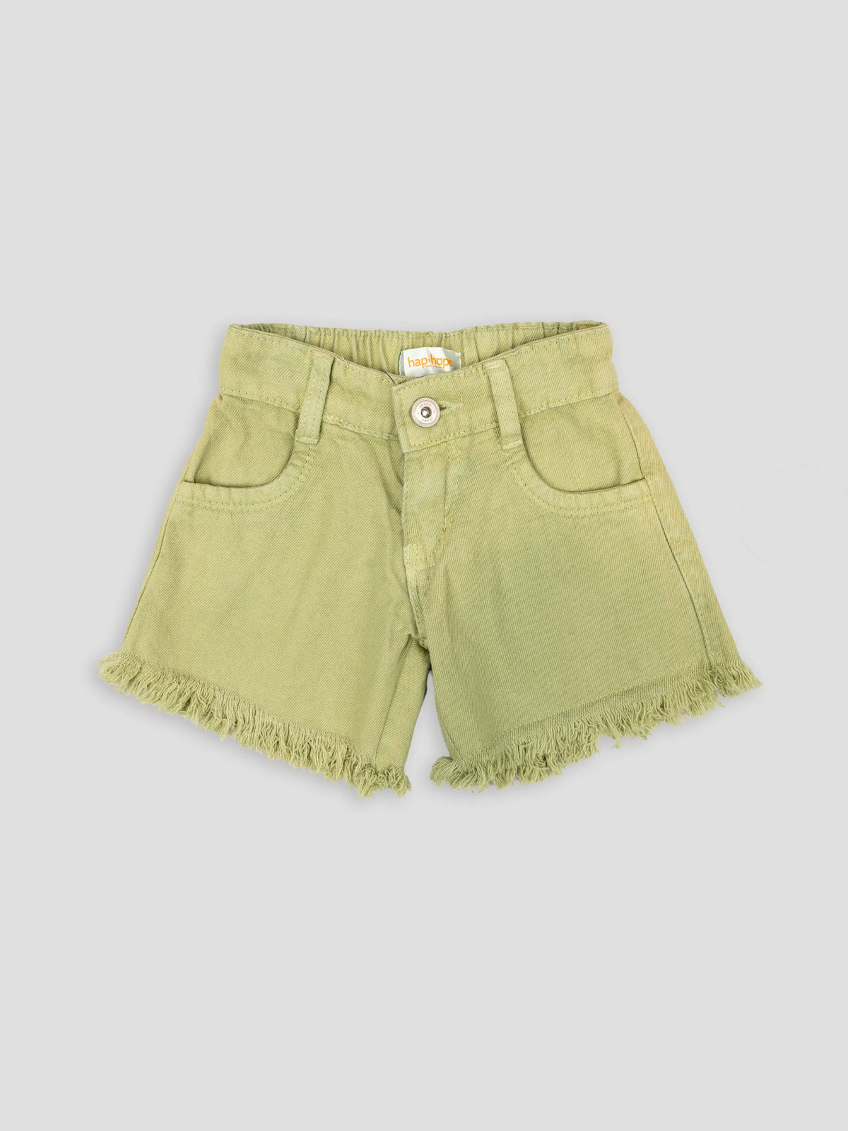 Hap & Hope  Relaxed Fit Frayed Hem Denim Shorts For Girls