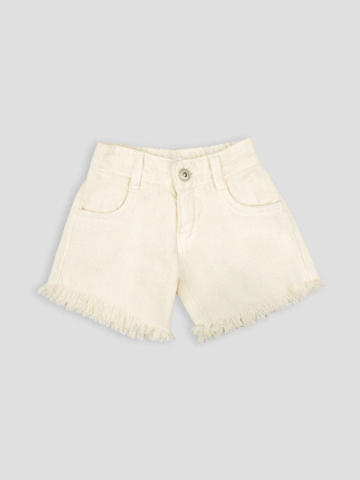 Hap & Hope  Relaxed Fit Frayed Hem Denim Shorts For Girls