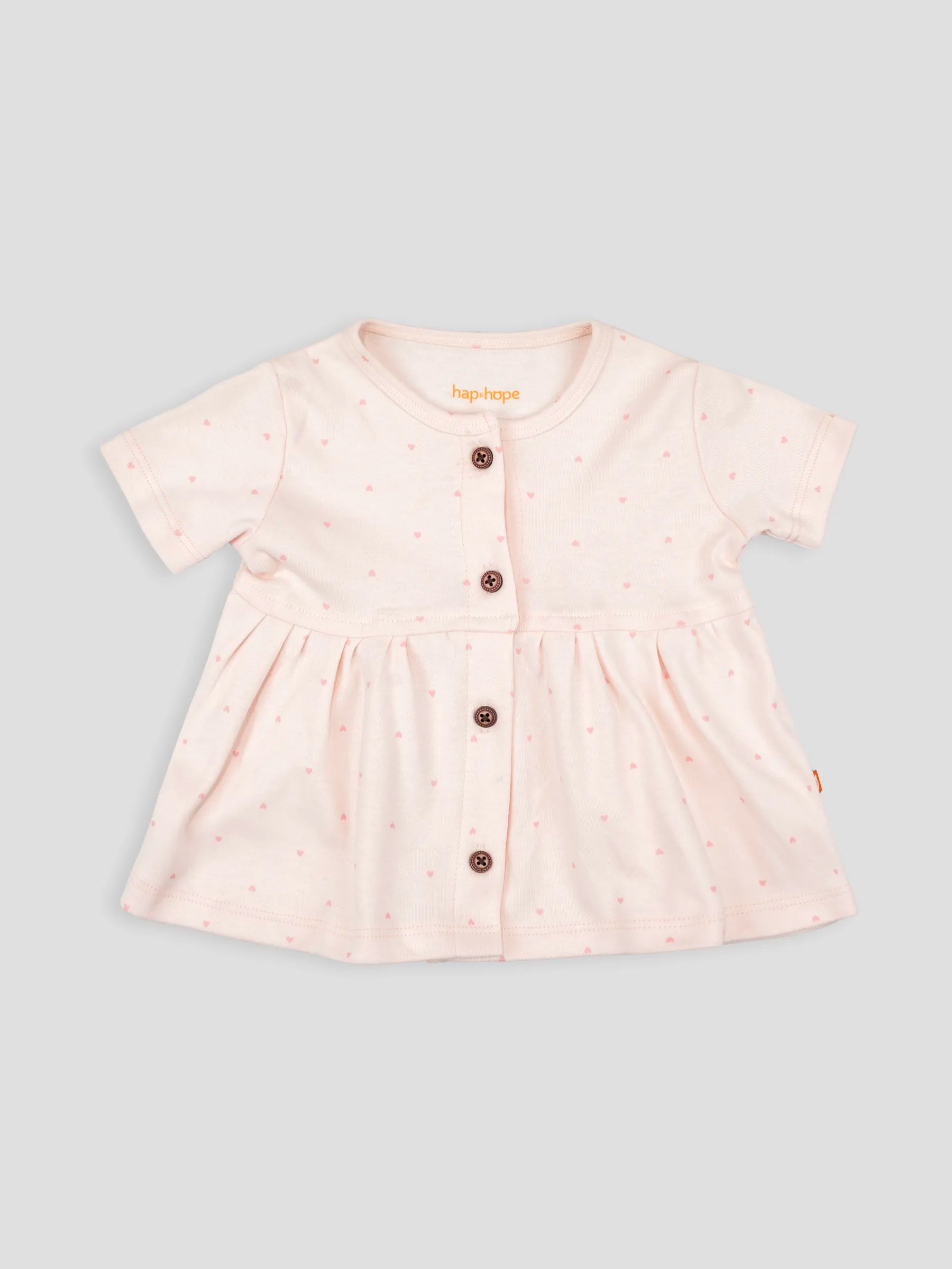 Hap & Hope Soft Cotton Printed Half Sleeve Jabala Frock For Baby Girls
