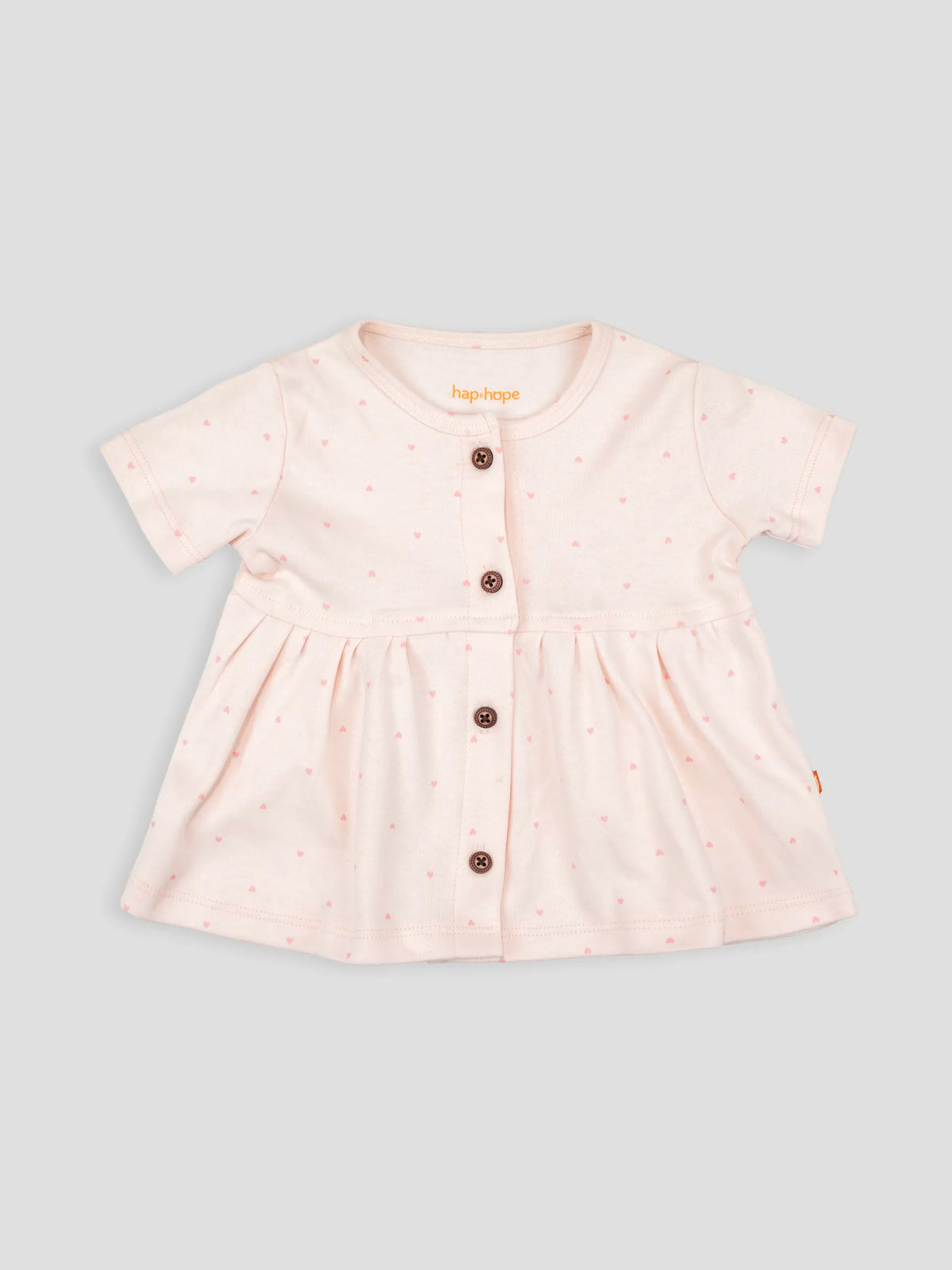 Hap & Hope Soft Cotton Printed Half Sleeve Jabala Frock For Baby Girls
