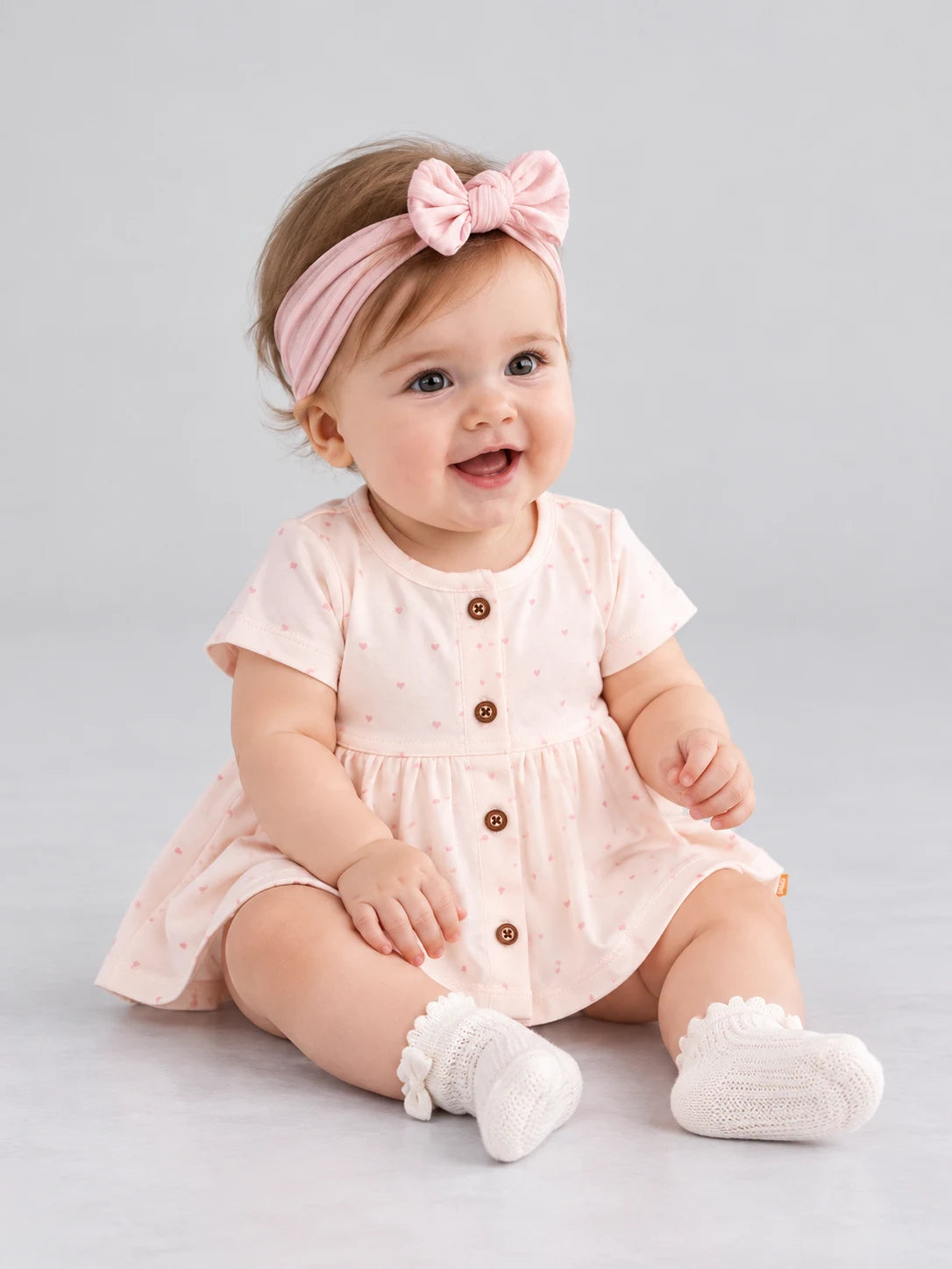 Hap & Hope Soft Cotton Printed Half Sleeve Jabala Frock For Baby Girls