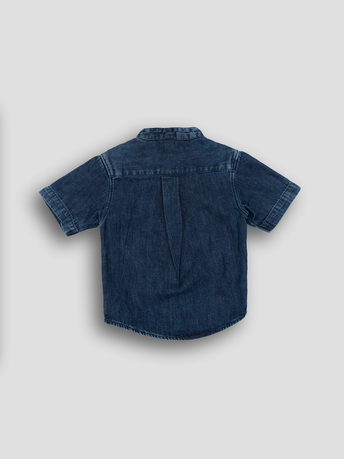 Hap&Hope Solid Chinese Neck Half Sleeve Denim Shirt for Boys