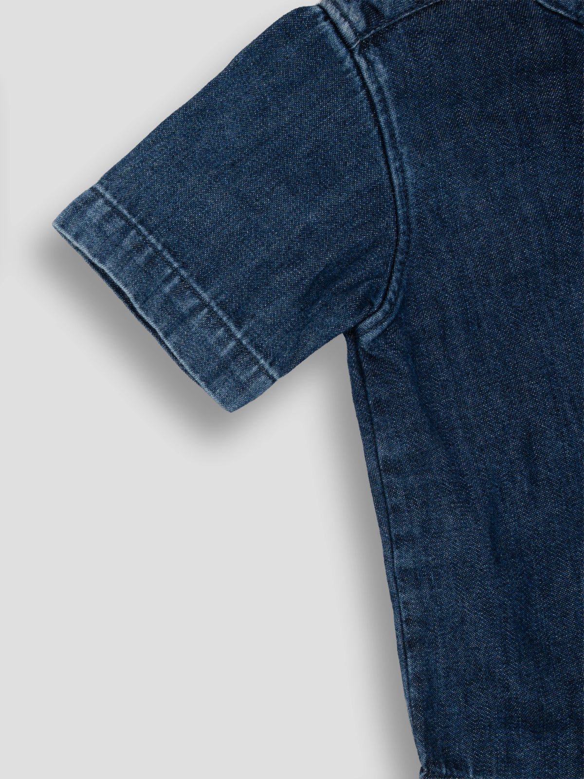 Hap&Hope Solid Chinese Neck Half Sleeve Denim Shirt for Boys