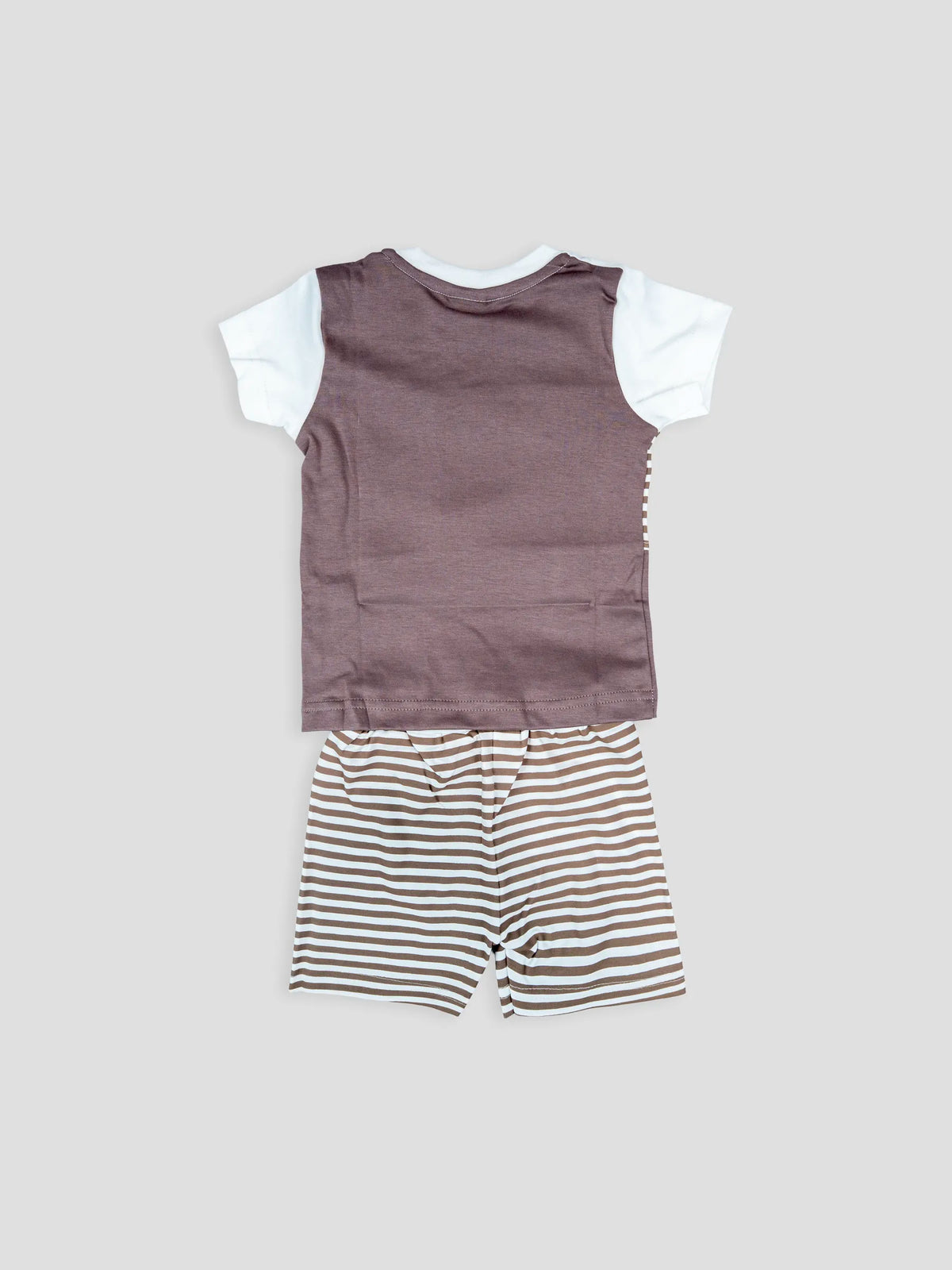 Hap & Hope  Striped Cotton T-Shirt & Shorts For Boys