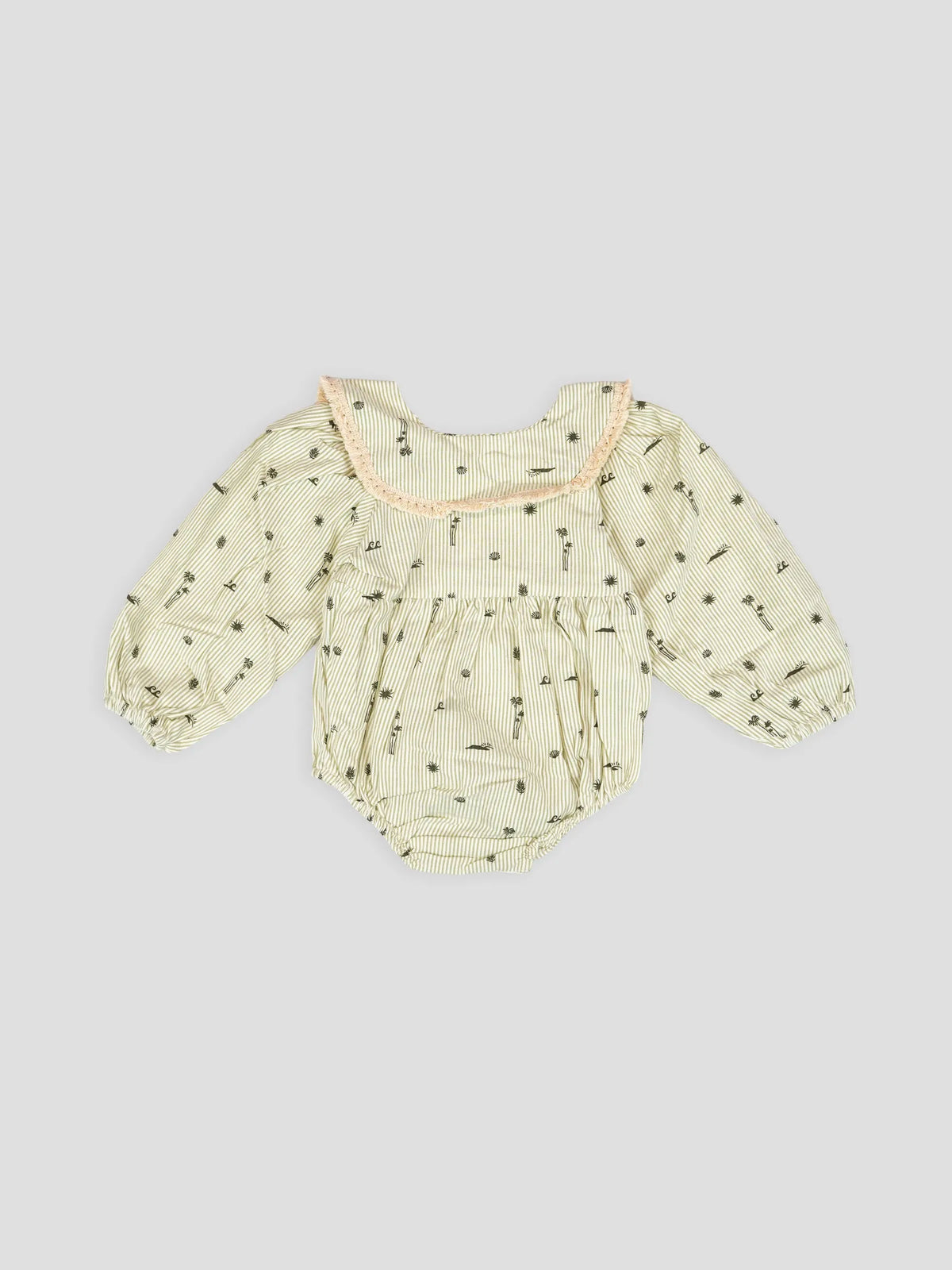 Hap & Hope  Striped Full Sleeve Romper For Baby Girls