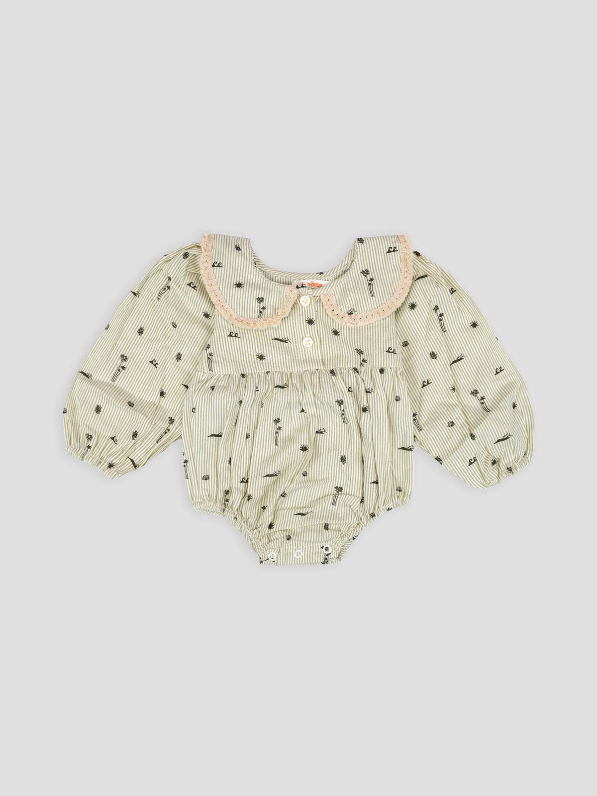 Hap & Hope  Striped Full Sleeve Romper For Baby Girls