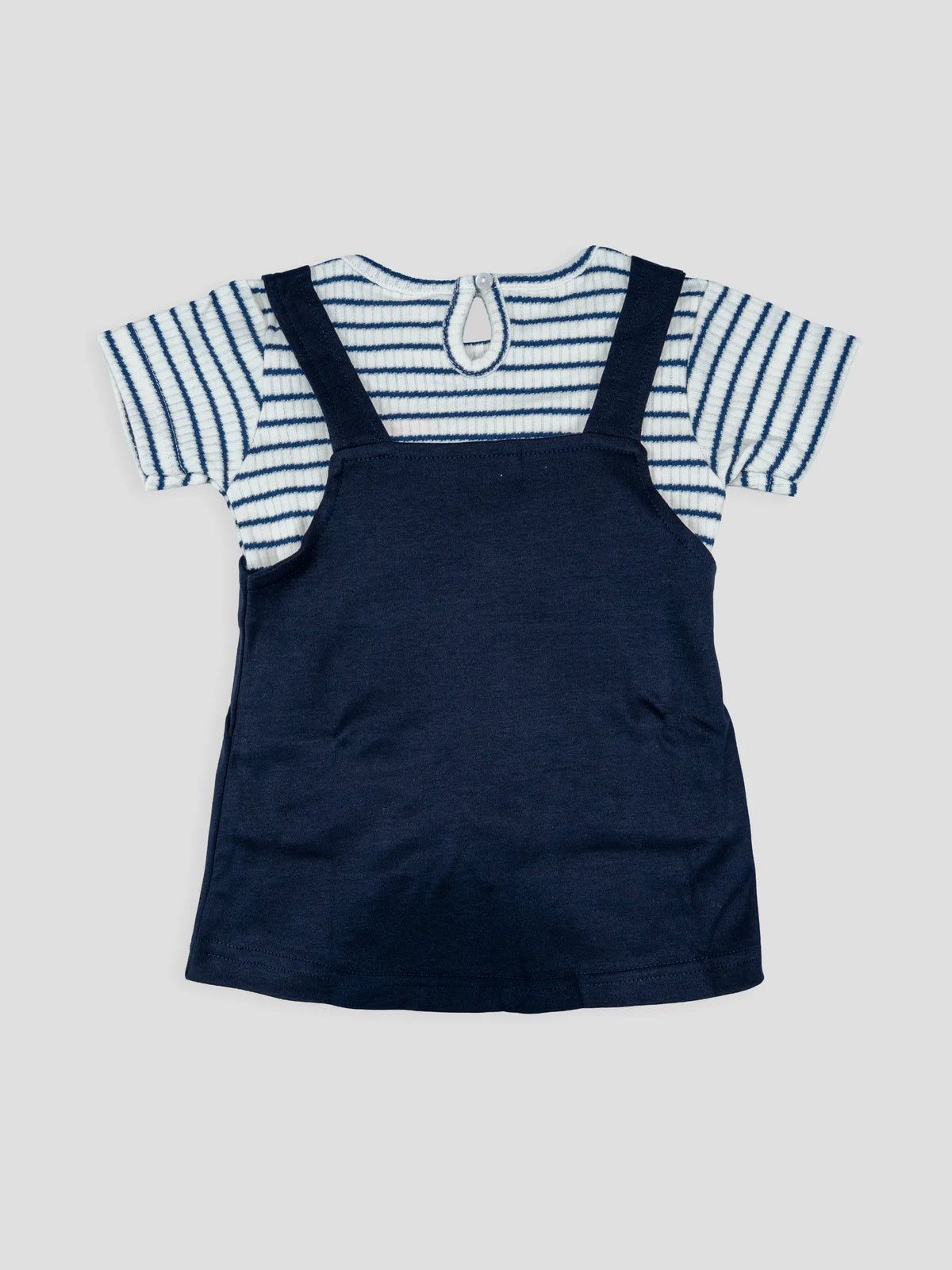 Hap & Hope Striped Printed Cotton Frock For Baby Girls