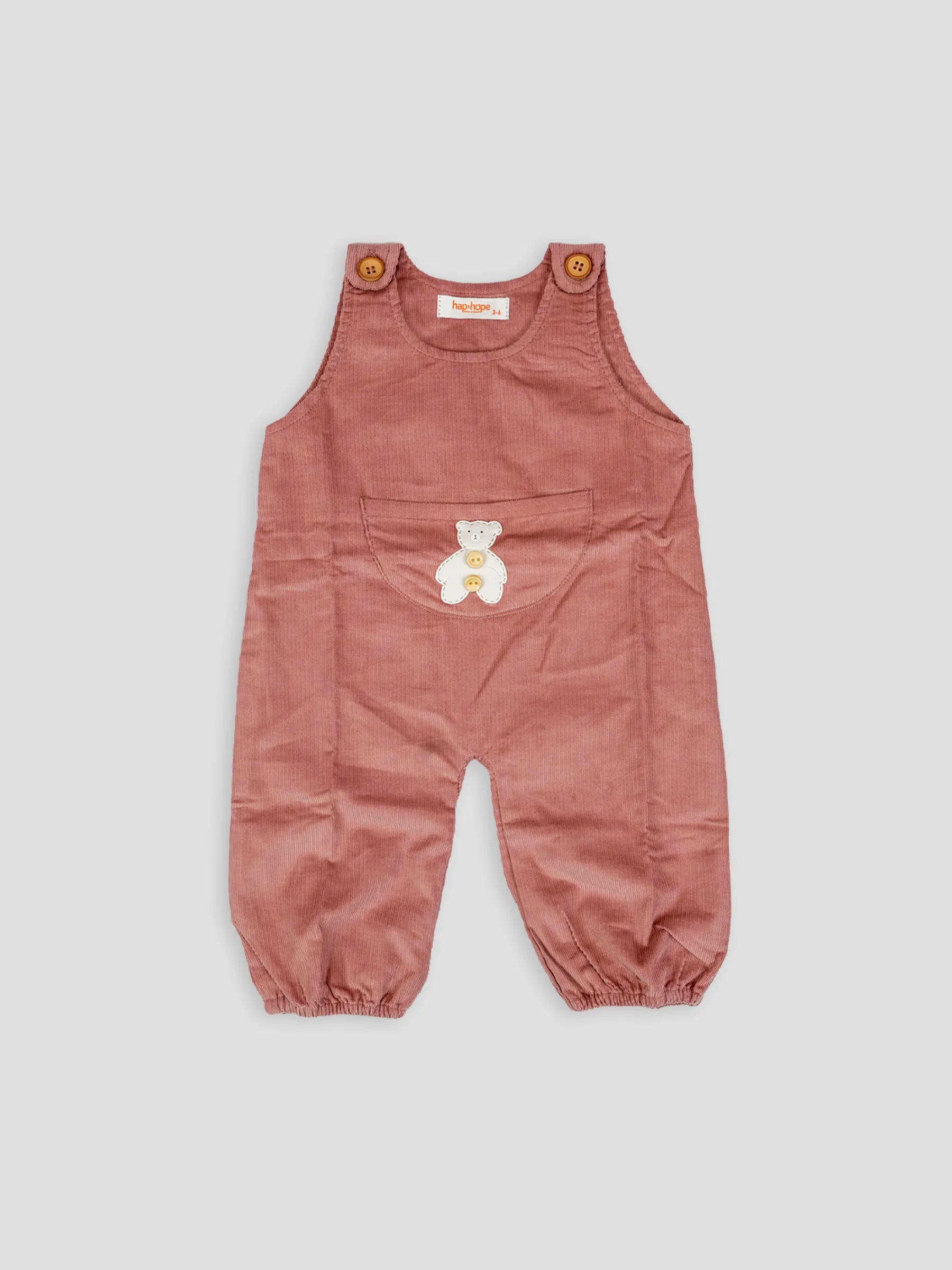 Hap & Hope  Unisex Corduroy Dungaree Romper For Babies