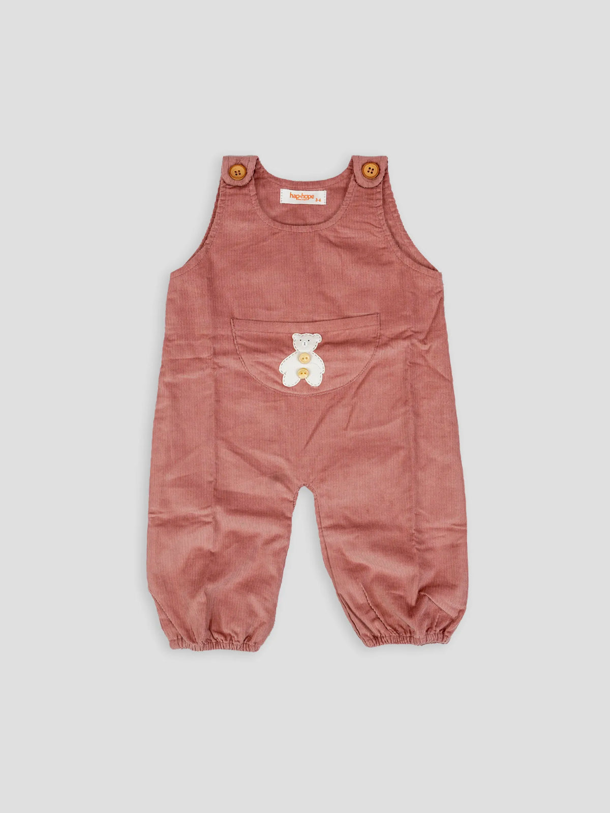 Hap & Hope  Unisex Corduroy Dungaree Romper For Babies