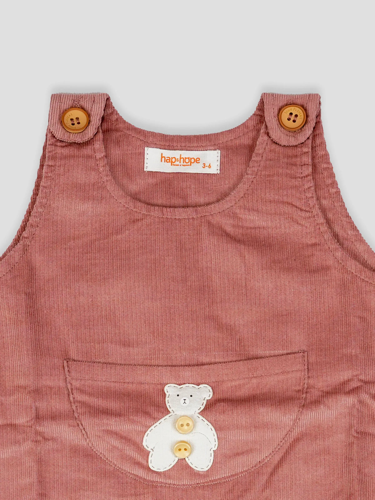 Hap & Hope  Unisex Corduroy Dungaree Romper For Babies