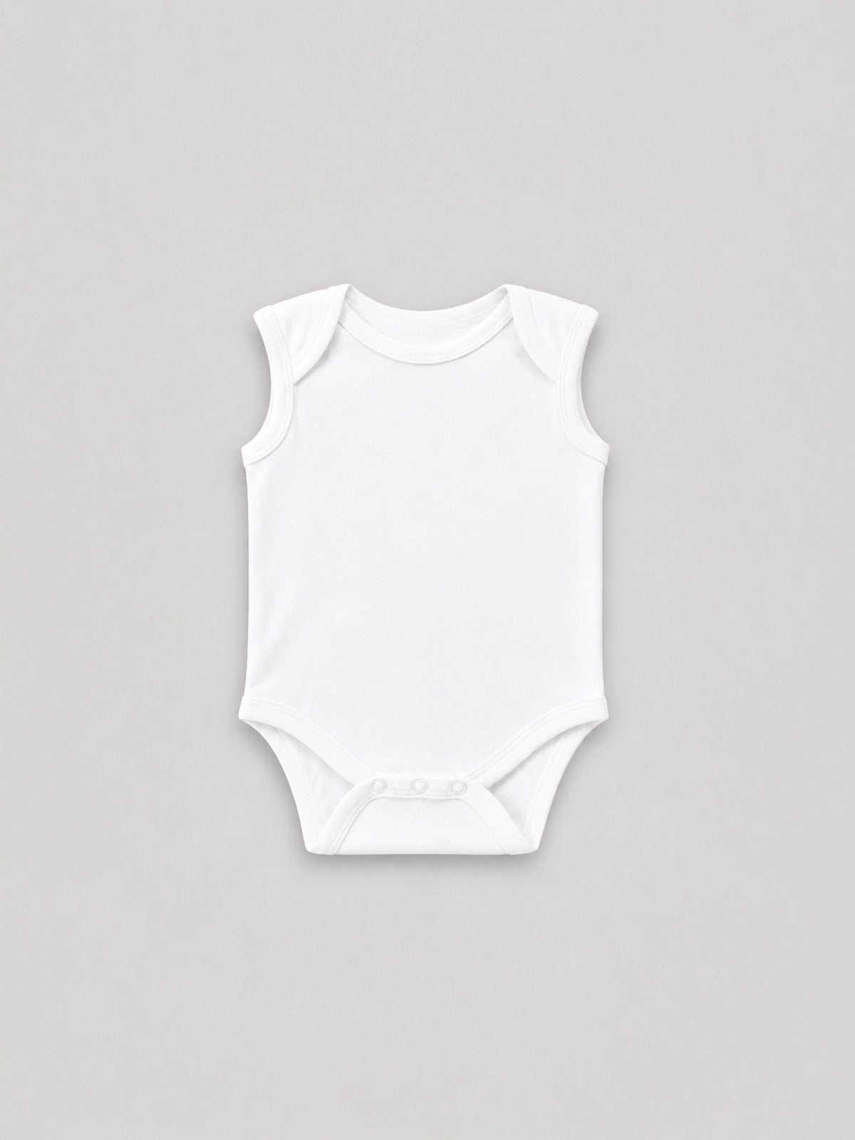 Hap & Hope Unisex Plain Sleeveless Cotton Bodysuit For Babies