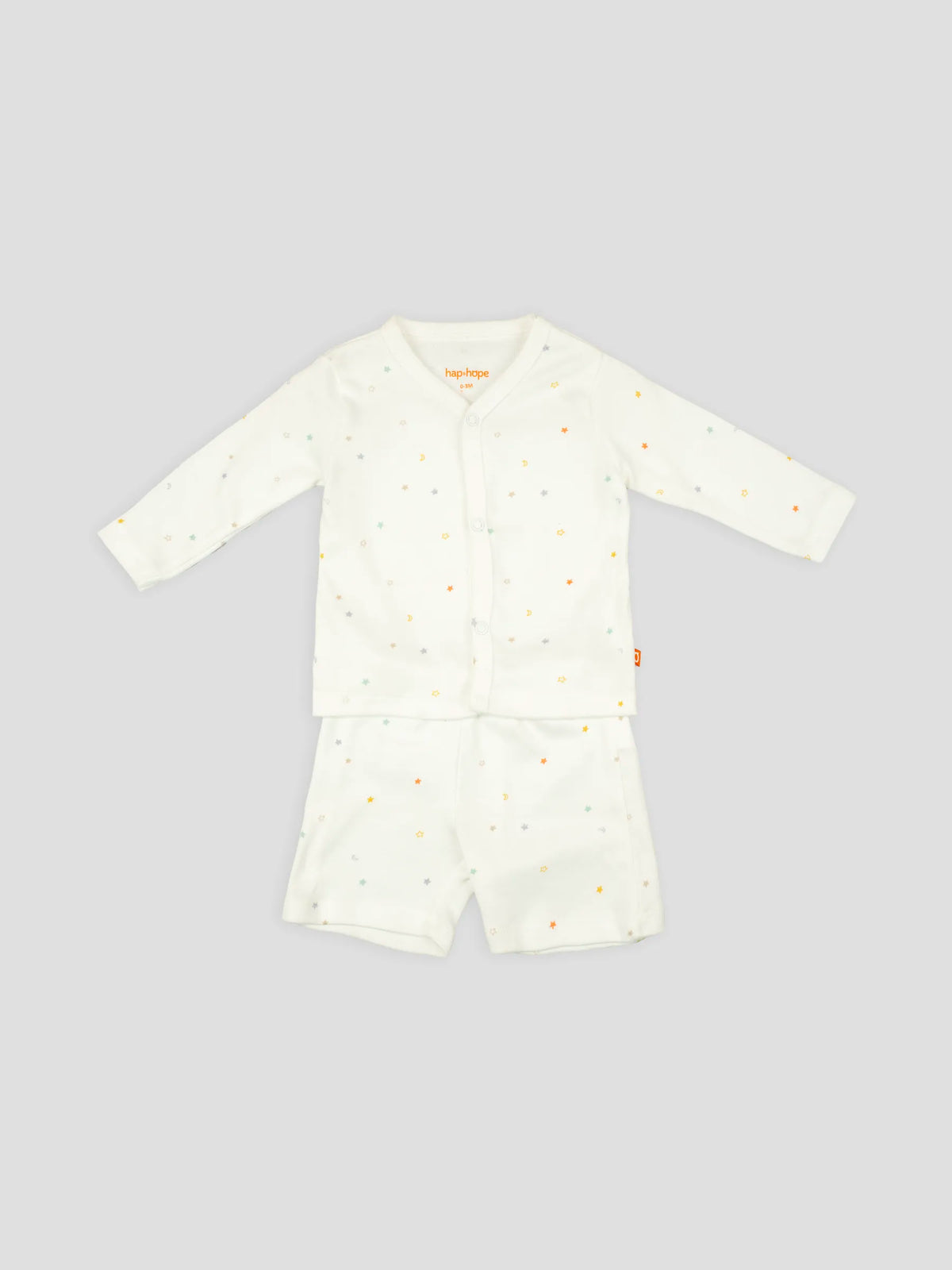 Hap & Hope Unisex Printed Cotton Full Sleeve Jabala Set  For Babies