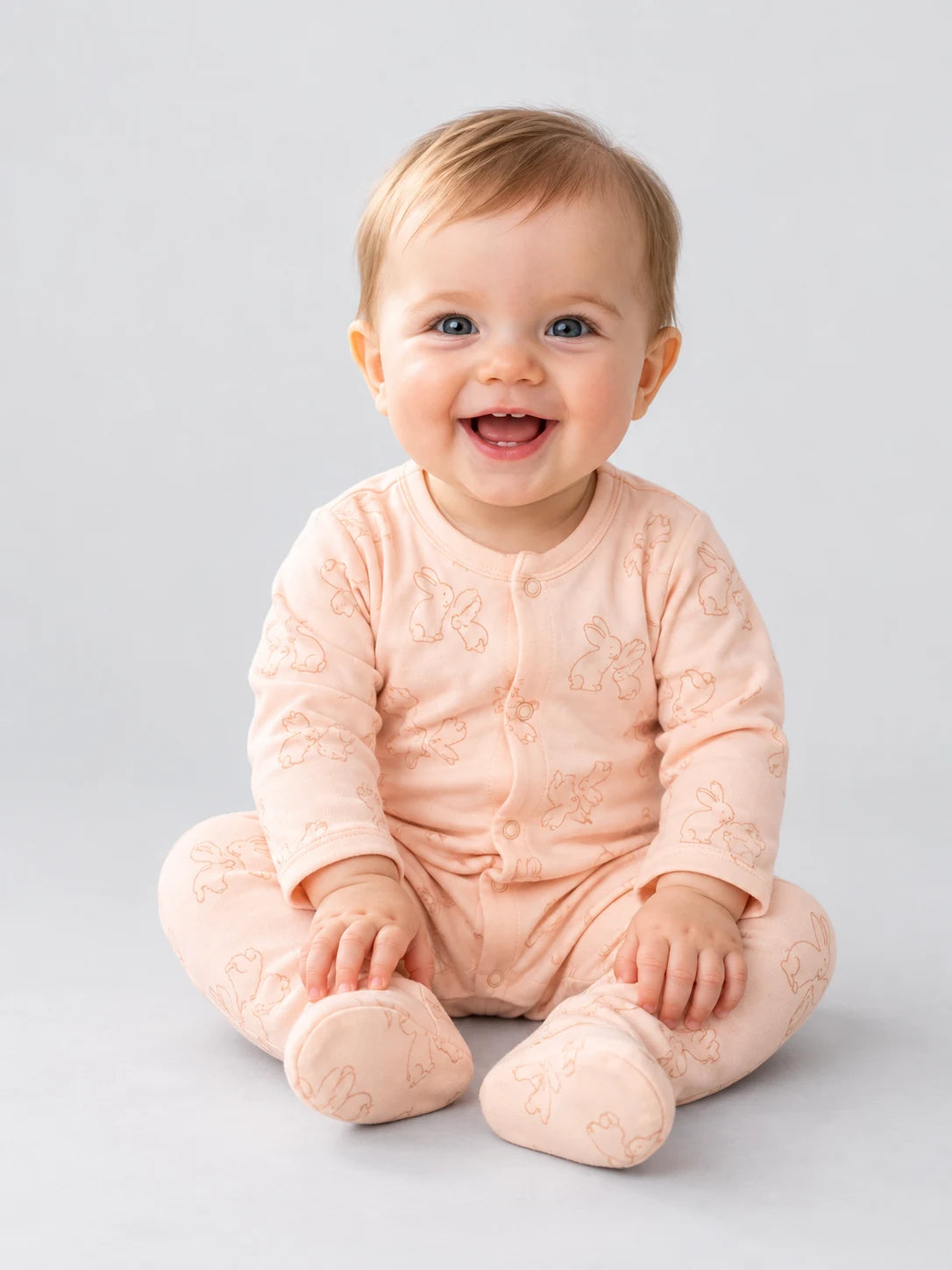 Hap & Hope Unisex Printed Cotton Full Sleeve Sleepsuit For Babies
