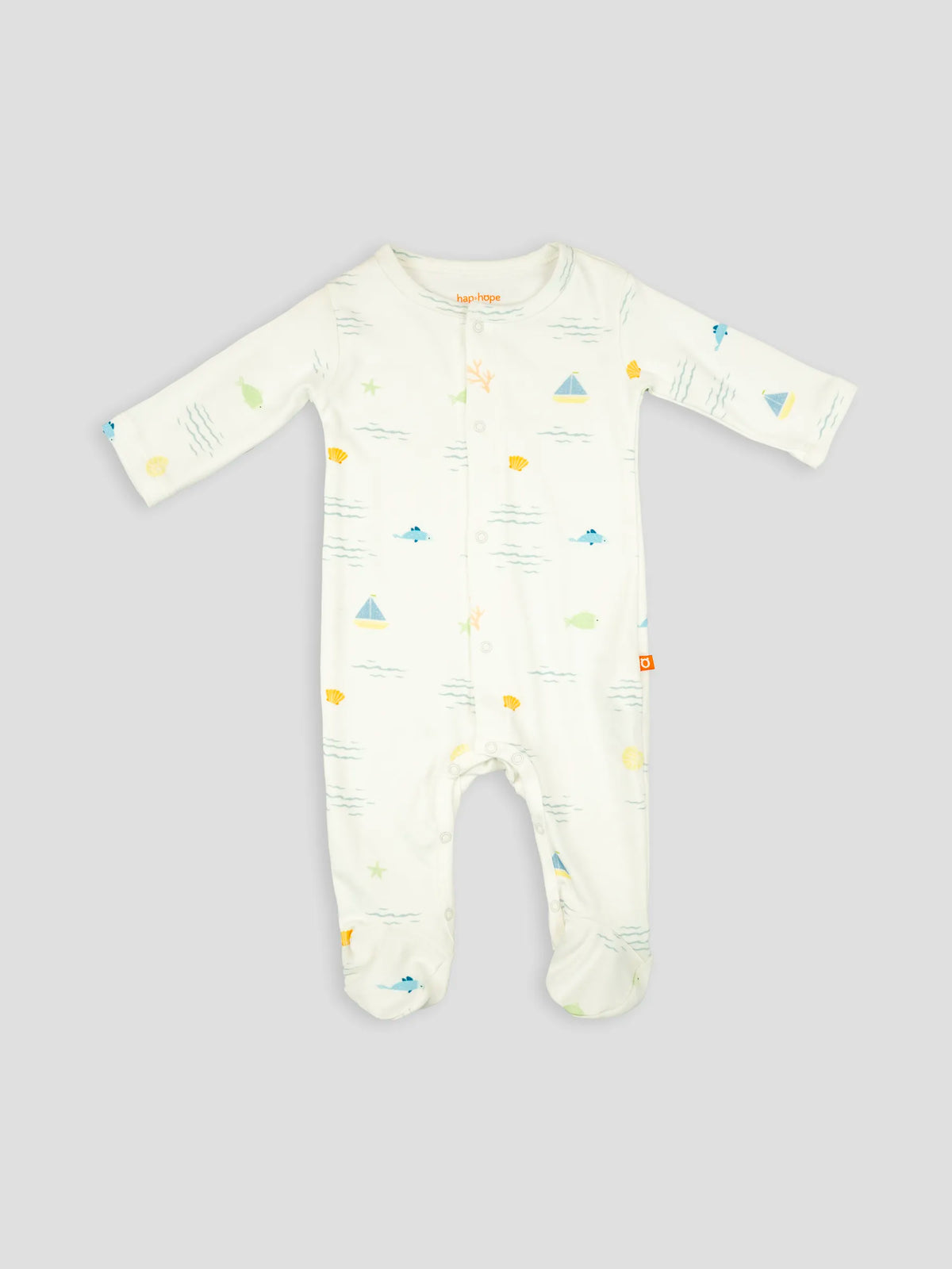 Hap & Hope Unisex Printed Cotton Full Sleeve Sleepsuit For Babies