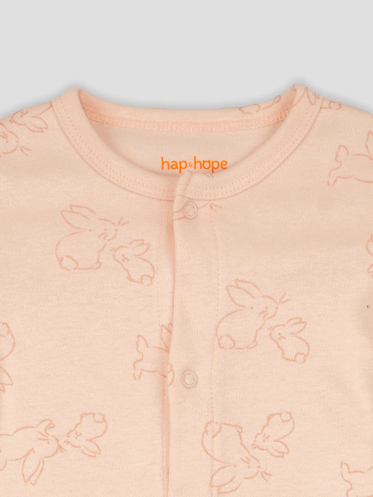 Hap & Hope Unisex Printed Cotton Full Sleeve Sleepsuit For Babies