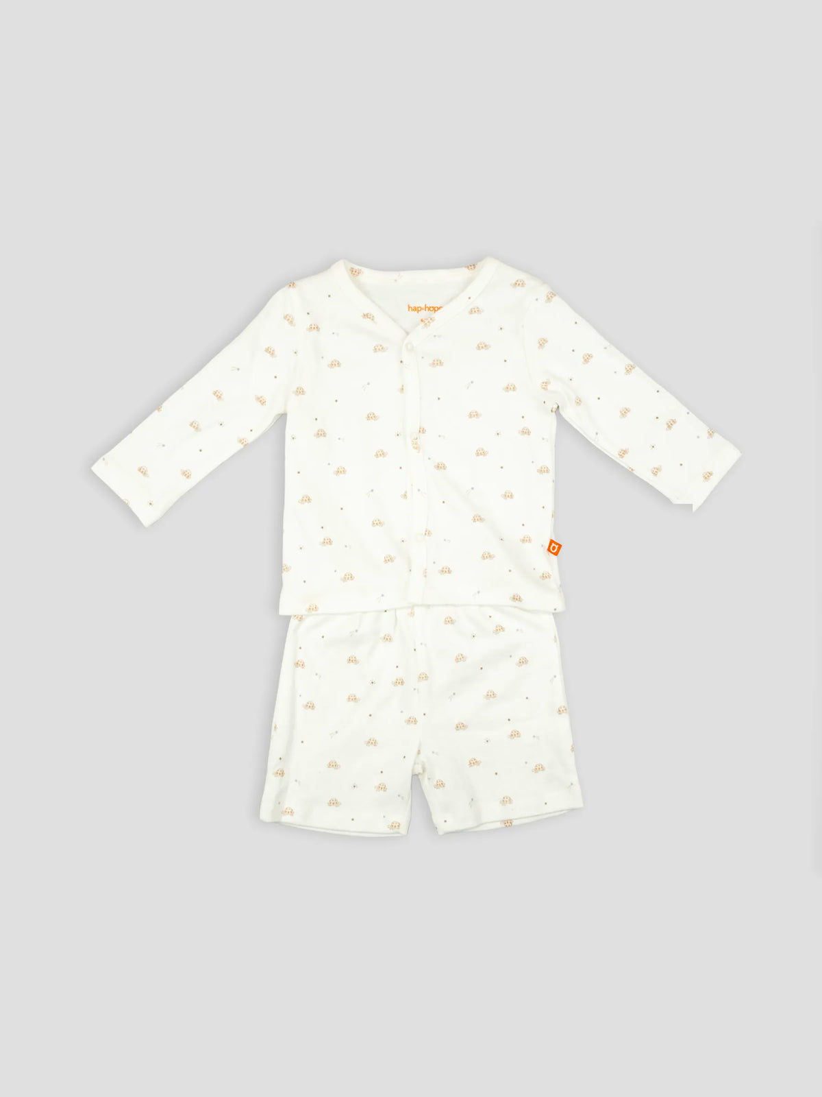 Hap & Hope  Unisex Printed Cotton Jabala Set For Babies