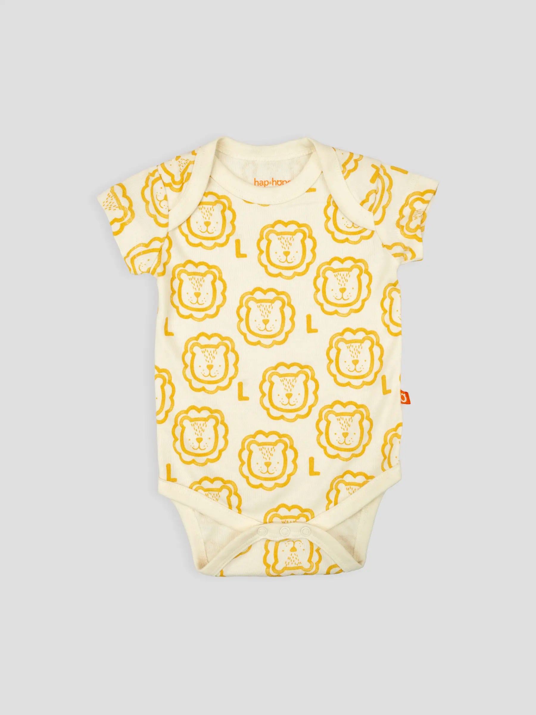 Hap & Hope  Unisex Printed Half Sleeve Cotton Bodysuit For Babies