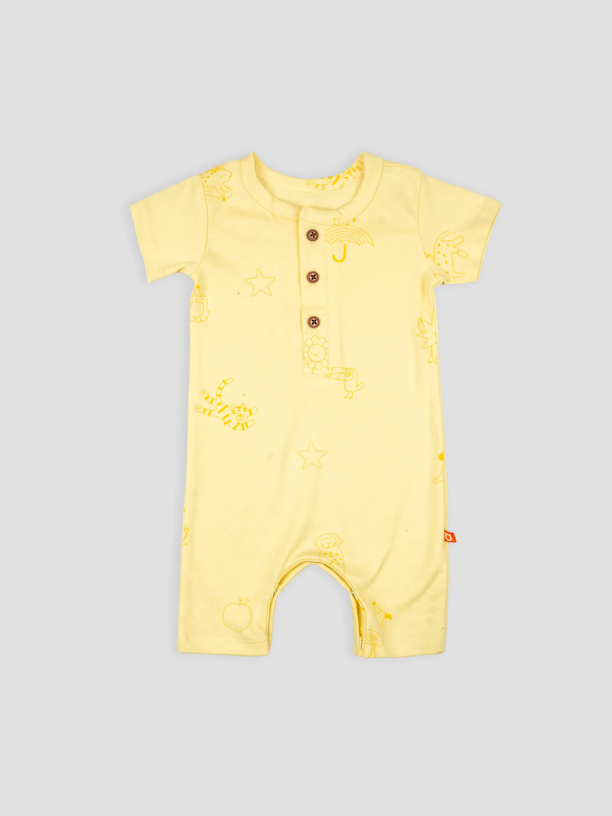 Hap & Hope Unisex  Printed Round Neck Half Sleeve Cotton Romper For Babies