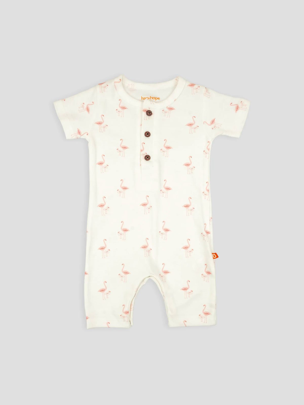 Hap & Hope Unisex  Printed Round Neck Half Sleeve Cotton Romper For Babies