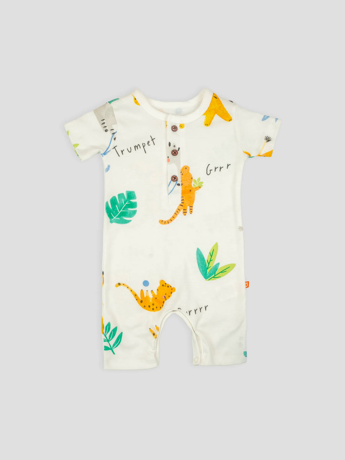 Hap & Hope Unisex  Printed Round Neck Half Sleeve Cotton Romper For Babies