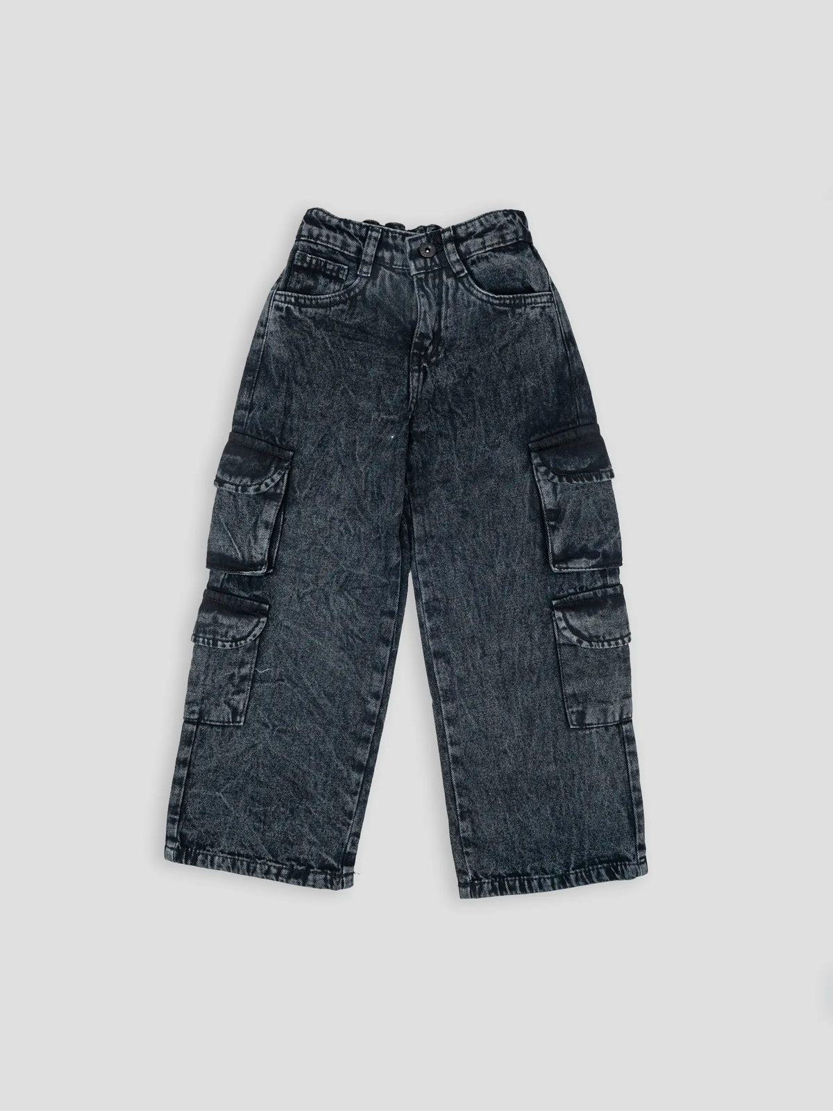 Hap & Hope Unisex Relaxed Fit Denim Cargo Jeans For Unisex