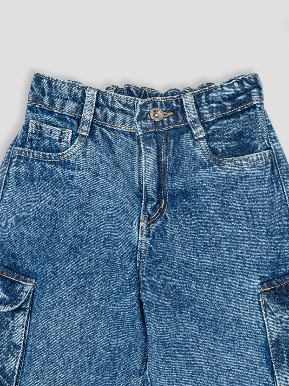 Hap & Hope Unisex Relaxed Fit Denim Cargo Jeans For Unisex